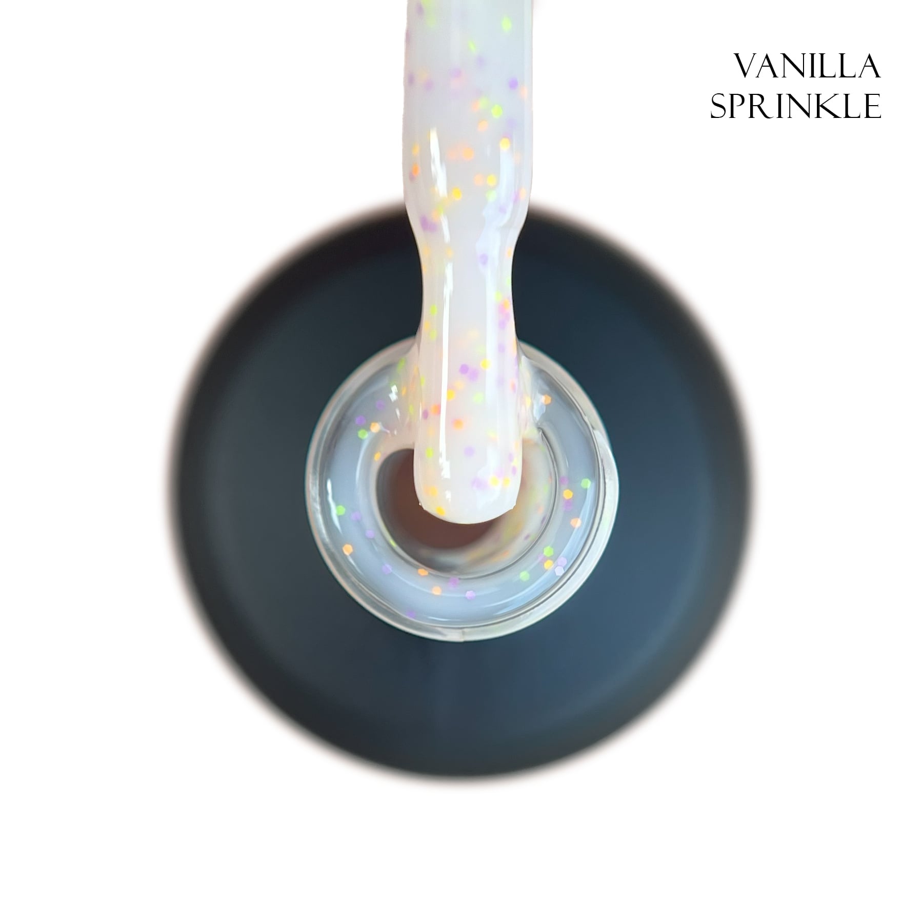 База для гель-лаку GLOSS Yogurt Base Vanilla Sprinkle, 15 мл (ванільний з кольоровим конфетті)